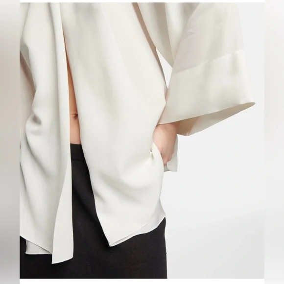 The Row Malvina off white silk top - Picture 3 of 11